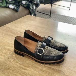 Leather Bernardo Black and Brown women’s Loafers with Buckle